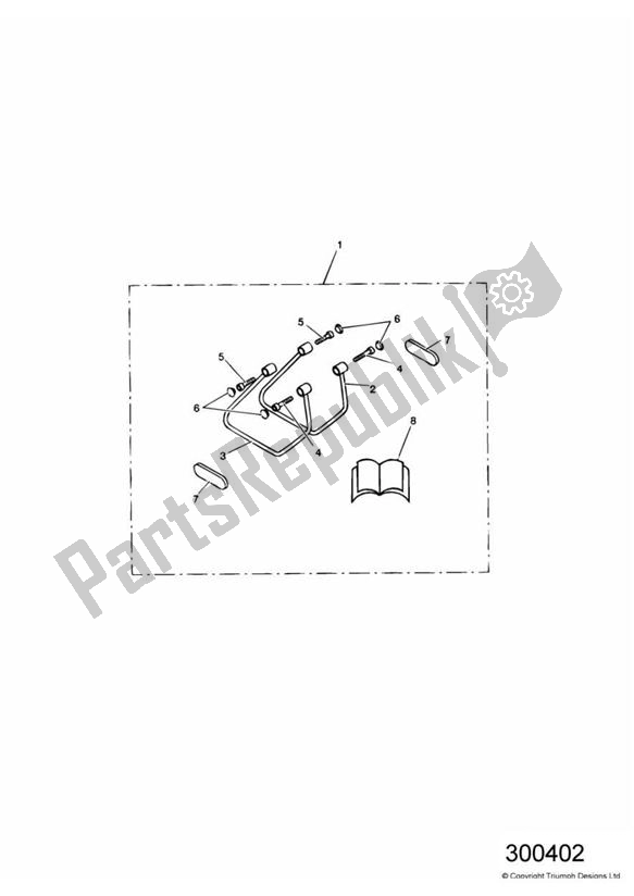 All parts for the Pannier Rail Kit of the Triumph America Carburettor 790 2002 - 2007